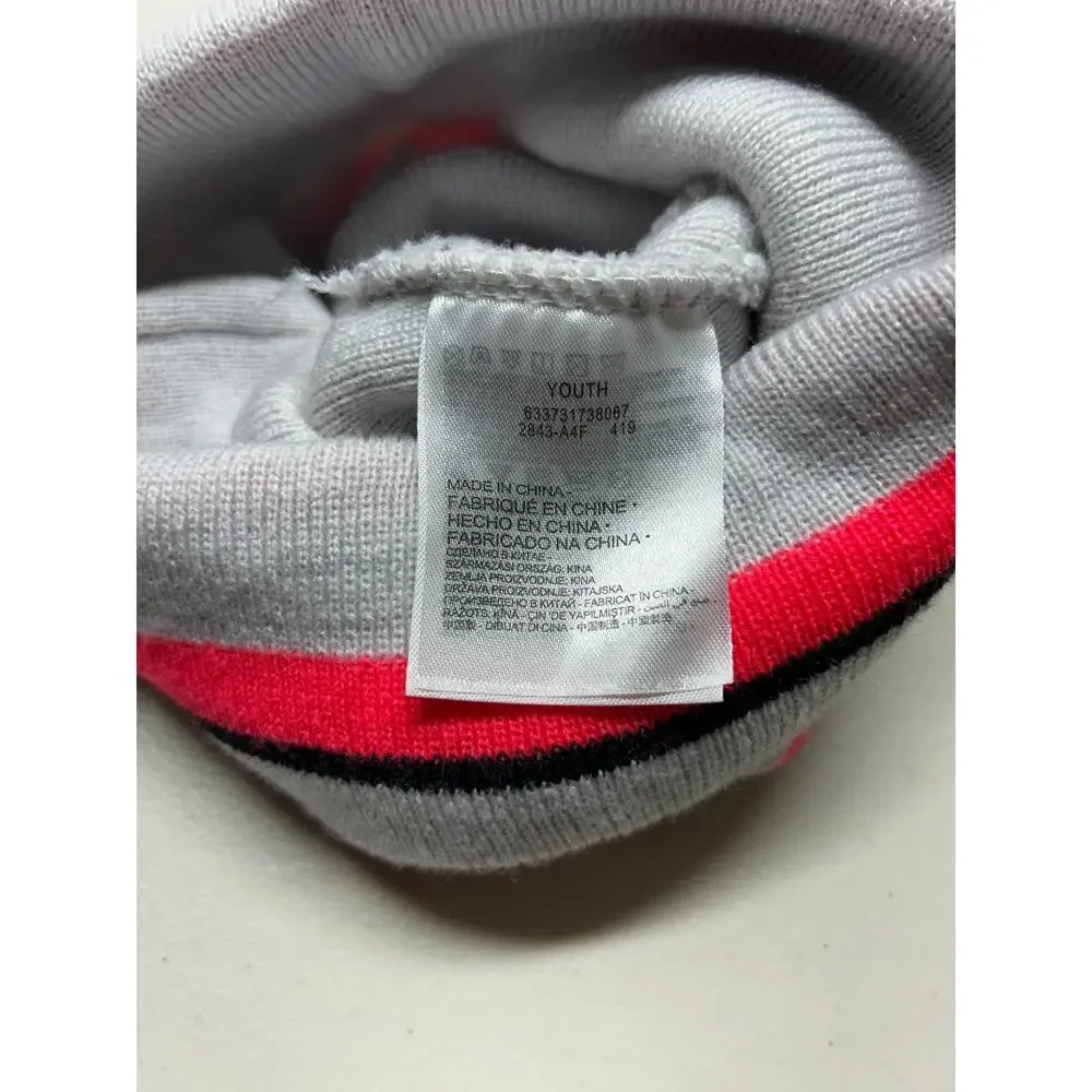 Nike Youth Beanie Hat Gray Knit Cap Logo Winter Outdoor